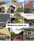 Waterproof Triangle Shade Sail 18x18x25.5 Feet For Outdoor Garden Patio Yard 98% UV Block All Weather Canopy in various settings