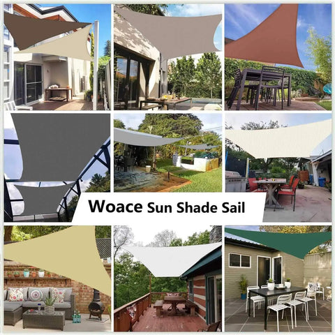 Waterproof Triangle Shade Sail 18x18x25.5 Feet For Outdoor Garden Patio Yard 98% UV Block All Weather Canopy in various settings