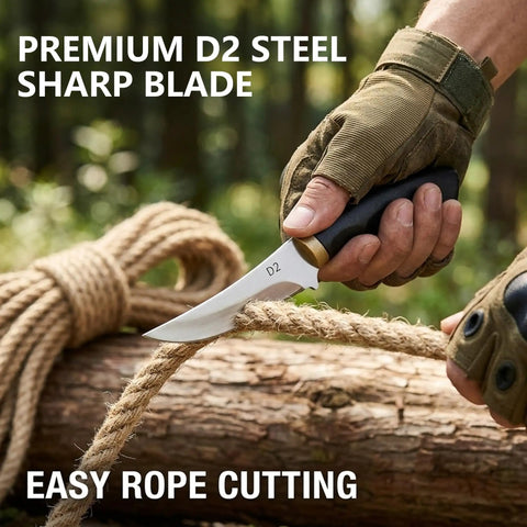 Ultra Sharp D2 Steel Pocket Utility Knife With Protective Sheath For Camping cutting rope outdoors