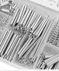 Heavy Duty Spring Assortment Kit With 200 Extension Springs, Zinc Plated Metal Wire Springs For Shop And Home Repairs