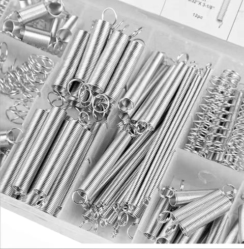 Heavy Duty Spring Assortment Kit With 200 Extension Springs, Zinc Plated Metal Wire Springs For Shop And Home Repairs