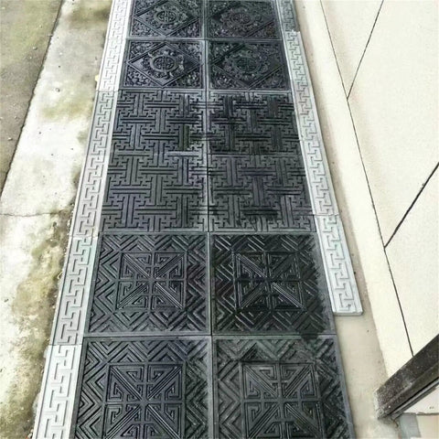 Installed Two Piece Concrete Molds For Walkways Set DIY Easy Release Square Paver Molds For Garden Paths And Stone Patios