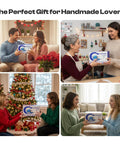 Collage showing people gifting the Automatic I Cord Knitting Machine Pro Electric I Cord Knitter With 3 Speed Adjustable Hands Free Yarn Knit Helper.