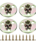 Four Pack M8 Thread Tee Nuts Crafted From Heavy Duty Zinc Plated Steel Hella Sturdy Round Hole Inserts Featuring Matching Screws.