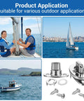 Rock Solid Marine Grade Twist Lock Fastener Kit 35 Pack Rustproof Zinc clamps used on a sailboat for secure anchoring.