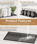 Product features of 2 Pack Slatwall Shelves 17 By 8 Inch Large Heavy Duty Black Metal Wall Shelves for slatwall panels