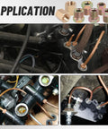 Brake Line Fittings Kit, 100 Piece Value Pack For Three Sixteenths And One Quarter Inch Lines, in application with copper tubes