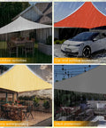 12x16 Ft Dark Grey Waterproof Rectangular Sun Shade Sail For Outdoor Living With UV Protection Up To 95 Percent Tough Weatherproof