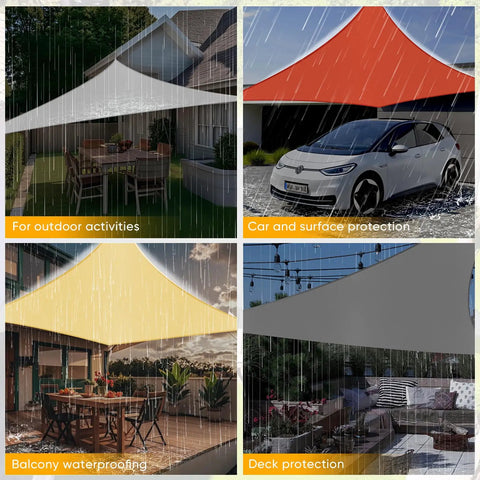 12x16 Ft Dark Grey Waterproof Rectangular Sun Shade Sail For Outdoor Living With UV Protection Up To 95 Percent Tough Weatherproof