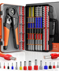 Ferrule Crimping Tool Kit With Portable Case Square Crimp Pliers For AWG 28 To 5 Wires Ratchet Crimper 1300 Ferrule Connectors