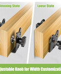 Twist To Lock Door Barricade Brackets, Heavy Duty Steel U Shaped Security Reinforcement installed on wooden beam, adjustable knob