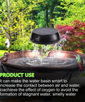 Solar Powered Bird Bath Bubble Fountain For Garden Ponds And Pools Stainless Steel Water Wiggler Oxygenation Enhancer