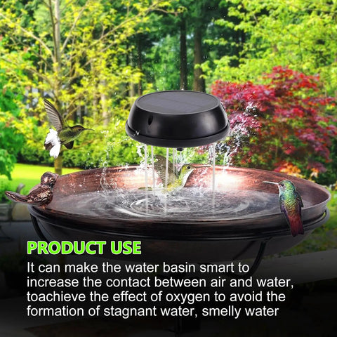 Solar Powered Bird Bath Bubble Fountain For Garden Ponds And Pools Stainless Steel Water Wiggler Oxygenation Enhancer