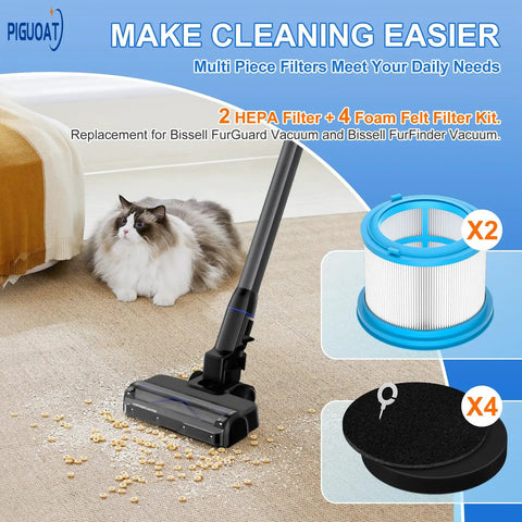 Image of Pro Grade Filter Kit For PowerClean FurGuard 280W And FurFinder 200W Cordless Vacuums with vacuum and filters