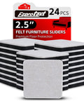 Heavy Duty Felt Furniture Movers Sliders For Hardwood Floors Two Point Five Inch Square Reusable Glides To Shift Couches And Dressers Without The Headache Keeps Tile Pristine In Beige 24 Pack Slide Like Butter stacked packs and single slider shown.