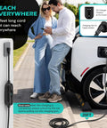 Couple charging EV with Level 2 EV Charger With WiFi App For Real Time Monitoring 32A 25Ft Cable ETL Certified 220 240V