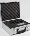Open aluminum carry case with eyepieces and filters from NexStar Evolution 8 Schmidt-Cassegrain Telescope With Built-In WiFi GoTo Mount Bundle