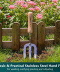 Three Piece Garden Tool Set With Wooden Handles Stainless Steel Trowel Weeding Fork And Digging Shovel for soil prep