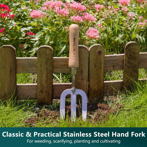 Three Piece Garden Tool Set With Wooden Handles Stainless Steel Trowel Weeding Fork And Digging Shovel for soil prep
