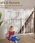 Extra Tall Walk Through Baby Gate For Stairs And Doorways 29 To 39.6 Inches Adjustable Width And 36 Inch Height with child