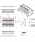 Diagram of Durable Screw Mount Terminal Block Distribution Module, 12 Positions, 24A Per Position, 400V Rating, 5.0 mm Pitch
