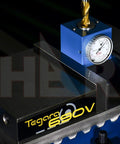 Precision Magnetic Z Axis Zero Setter For CNC Milling And Machining 2 Inch Height 0.001 Inch Graduation 6.5 Lb Pull 0.0004 Inch Accuracy Magnetic Base Pro Shop Ready, mounted on CNC mill with gauge.