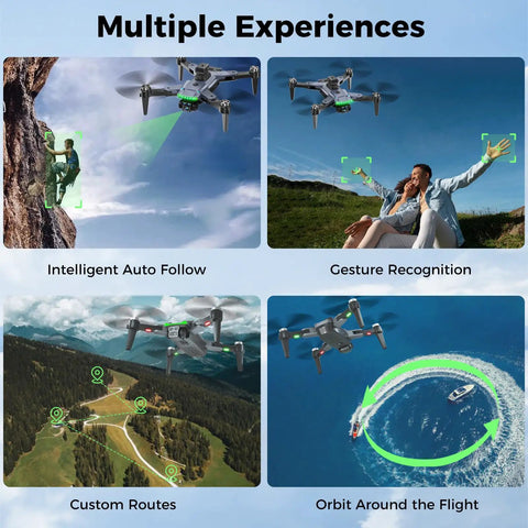 Pro Grade 4K Camera GPS Drone With Auto Return demonstrating intelligent auto follow and gesture recognition.