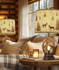 Rustic Farmhouse Antler Table Lamp Set Of 2 With Nightlight And Dual USB Ports, Linen Round Shade Bedside Lamps in cozy living room