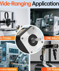 Three Pack Nema 17 Stepper Motors 2 Phase 1.8 Degree High Torque Bipolar shown with 3D printer, CNC, automation, and DIY robot applications