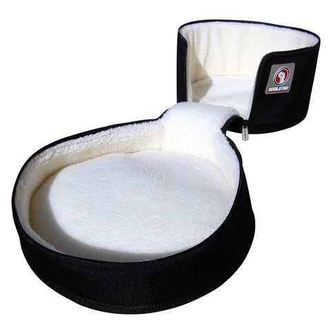 Road Ready Heavy Duty 8x8 Inch Tom Drum Case Featuring Truform Shaped Contour And Dynazip Zipping System, black outer with soft white fleece lining.