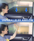 Pack Of 2 Car Window Screens For Camping With Bug Proof Mosquito Net Mesh UV Protection Breathable Privacy Blackout Covers