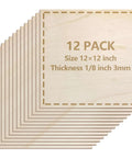 12-pack basswood sheets, 12 x 12 inches, 1/8 inch (3 mm) thick