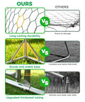 Comparison chart of Walk In Metal Chicken Coop With Run For Yard showcasing durability, stable base, and thickened tubing.