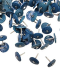 Badass 500 Pack Round Plastic Cap Nails One Inch Galvanized Roofing Nails for Tar Paper House Wrap showing blue plastic caps and metal nails.