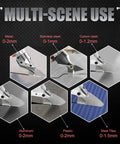Cordless Metal Shear For Heavy Duty Cutting Of Leather Stainless Steel Iron PVC Carpet Cardboard And Steel Sheets With A 360 Degree Pivoting Head Battery Not Included Portable And Easy To Handle shown cutting various materials.
