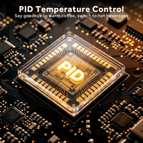 PID temperature control chip on a circuit board for Top Tier 58mm Espresso Machine With Integrated Conical Burr Grinder.