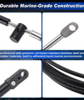 Detailed view of components from Two Pack 7 Meter Boat Throttle And Shift Cable For Mercury MerCruiser Outboard Engine Remote Cable Replacement OE CCX18924 Black Durable Heavy Duty Marine Grade