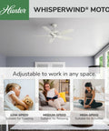 52 Inch Indoor Ceiling Fan No Light With Pull Chain White Finish Five Blades Standard Mount Quiet Operation Includes 3 Inch Down Rod