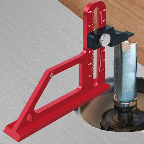 0 To 60mm Height Gauge For Woodworking 45 Degree Precision CNC Machined Depth Tool With Anodized Aluminum Scale in use