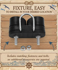 Two Pack Cam Cleat Set With Wire Flaired Leading Ring, 316 Stainless Steel, Fits 3mm To 15mm Rope, Quick Rope Threading