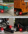 Submersible LED Trailer Light Kit With 26 Foot Wiring Harness And 2 Side Marker Lights on various trailers, DOT approved