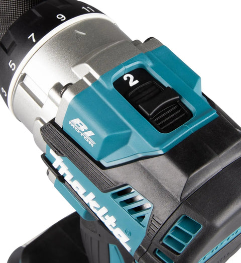Brushless 18V Cordless Drill Driver With 13Mm Keyless Chuck And Dual Speed Gearing showing gear selector and branding detail.