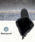 Straight Up Waterproof All Season Overshoes For Gnarly Conditions shown from above with wide gusset opening for easy slip on.