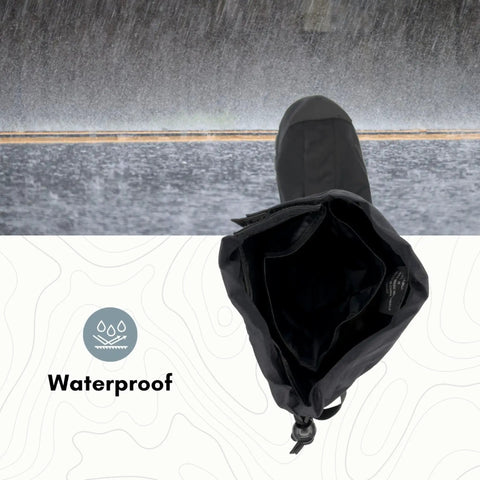 Straight Up Waterproof All Season Overshoes For Gnarly Conditions shown from above with wide gusset opening for easy slip on.