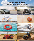 Portable Tire Inflator Air Compressor 160 PSI With Memory Function And Tire Pressure Gauge Multi Purpose Car Bike Pump