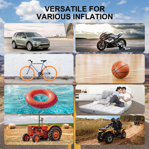 Portable Tire Inflator Air Compressor 160 PSI With Memory Function And Tire Pressure Gauge Multi Purpose Car Bike Pump