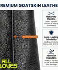Kevlar Lined Goatskin Duty Gloves For Heavy Duty Work, Puncture Resistant Hand Protection, Industrial Grade Leather Gloves For Sharp Objects, Large Size, Tough As Nails Workwear For Construction And Manufacturing, close-up stitching