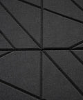 Close-up of black heavy duty soundproof foam panels with geometric design for walls, part of 52 Pack Heavy Duty Soundproof Foam Panels For Walls High Density Acoustic Tiles Sound Absorbing Studio Office Noise Control Real Deal Kickass Wall Pads Straight Up Premium Design Reduces Echo Smooth Sailing Audio Setup.