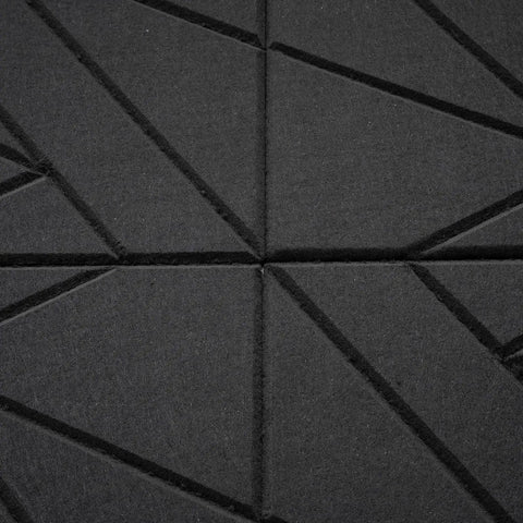 Close-up of black heavy duty soundproof foam panels with geometric design for walls, part of 52 Pack Heavy Duty Soundproof Foam Panels For Walls High Density Acoustic Tiles Sound Absorbing Studio Office Noise Control Real Deal Kickass Wall Pads Straight Up Premium Design Reduces Echo Smooth Sailing Audio Setup.