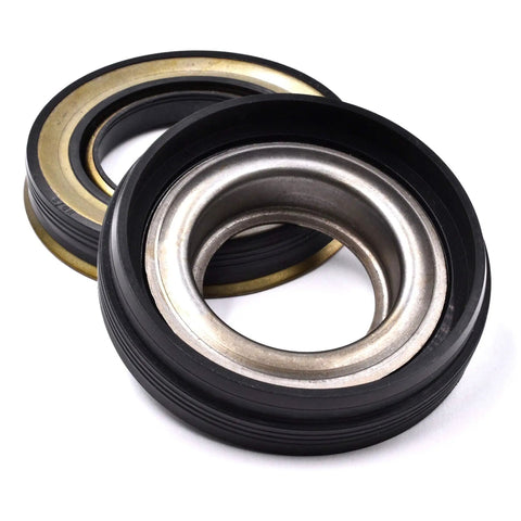Premium C3 High Speed Bearing Tub Rebuild Kit For Front Load Washing Machines With Synthetic Hi Temp Grease And Shaft Seal, showing two durable shaft seals.